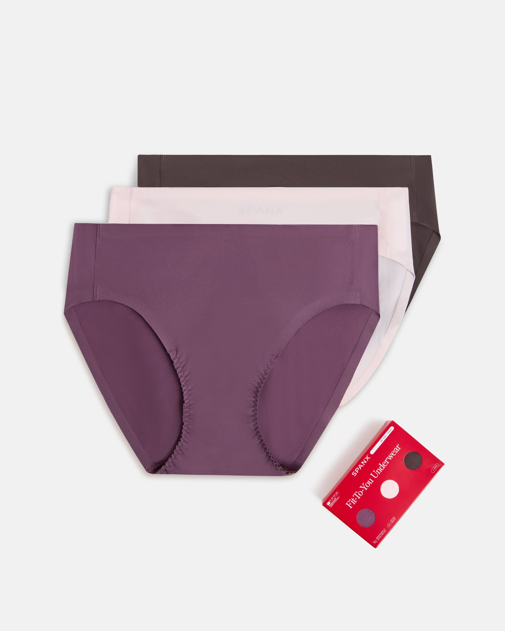 SPANXsmooth? Fit-To-You Bikini 3-Pack Box | Prune/Rosebud/Dark Cacao