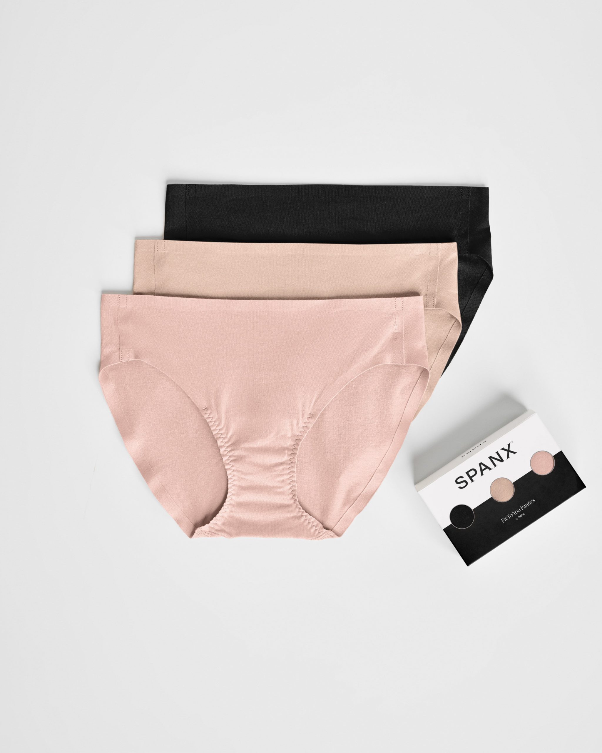 SPANXsmooth? Fit-To-You Bikini 3-Pack Box | Very Black/Naked 2.0/Vintage Rose