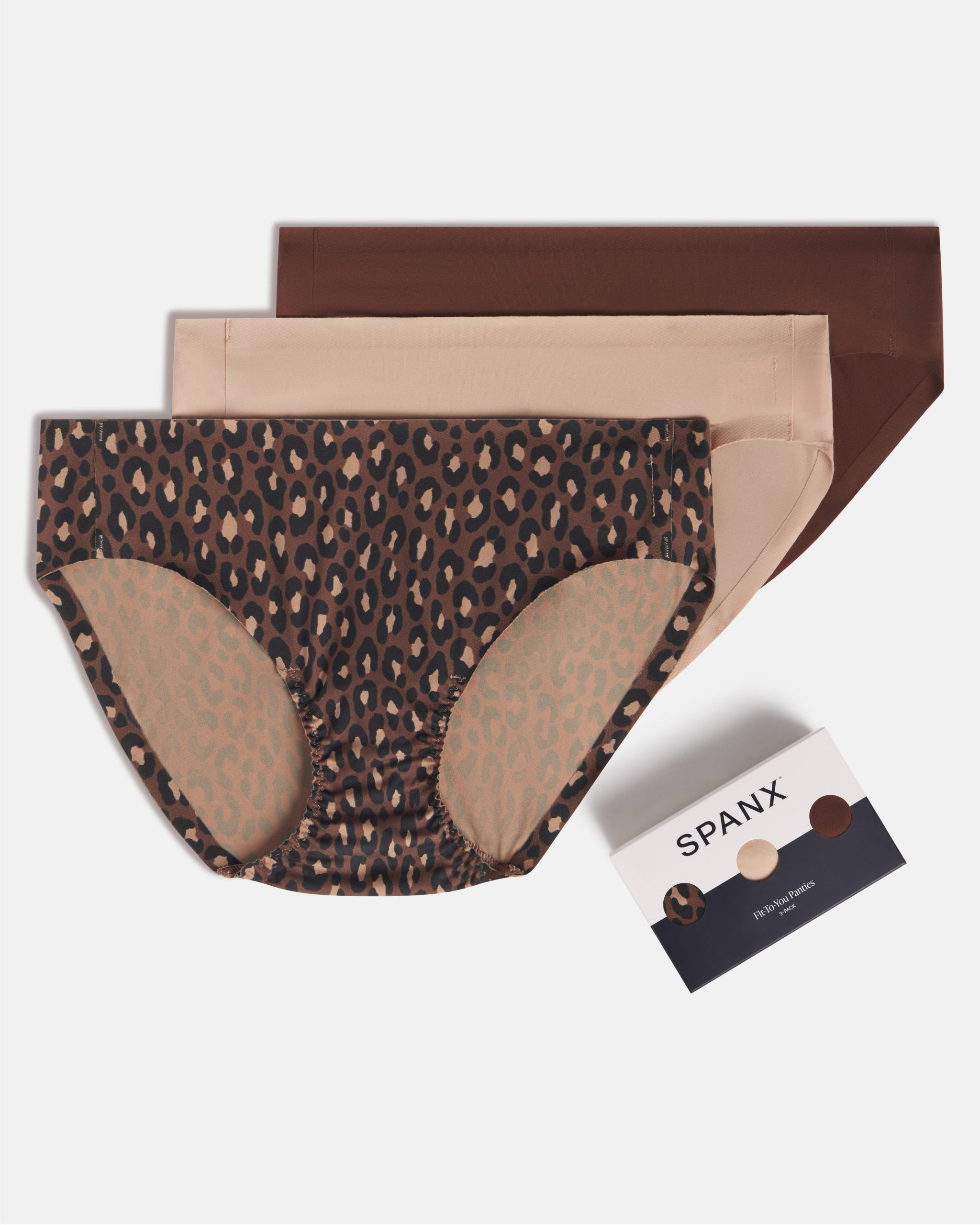 SPANXsmooth? Fit-To-You Bikini 3-Pack Box | Iconic Leopard/Naked 2.0/Espresso