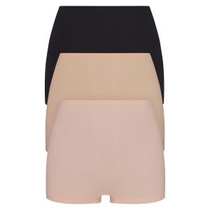 SPANXsmooth?  Fit-To-You Boyshort 3-Pack Box | Very Black/Toasted Oatmeal/Vintage Rose