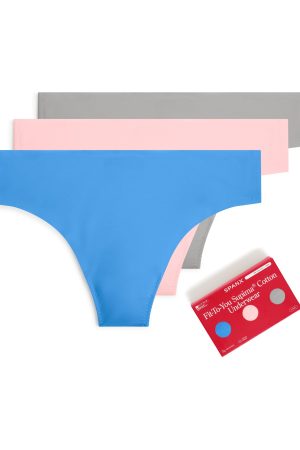 SPANXsmooth? Fit-To-You Supima? Cotton Thong 3-Pack Box | Aster/Rosebud/Basalt