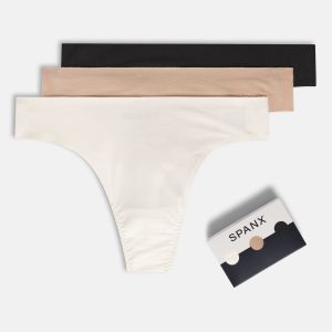 SPANXsmooth?  Fit-To-You Supima? Cotton Thong 3-Pack | Powder/Toasted Oatmeal/Very Black