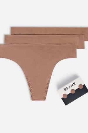 SPANXsmooth? Fit-To-You Supima? Cotton Thong 3-Pack | Cafe Au Lait