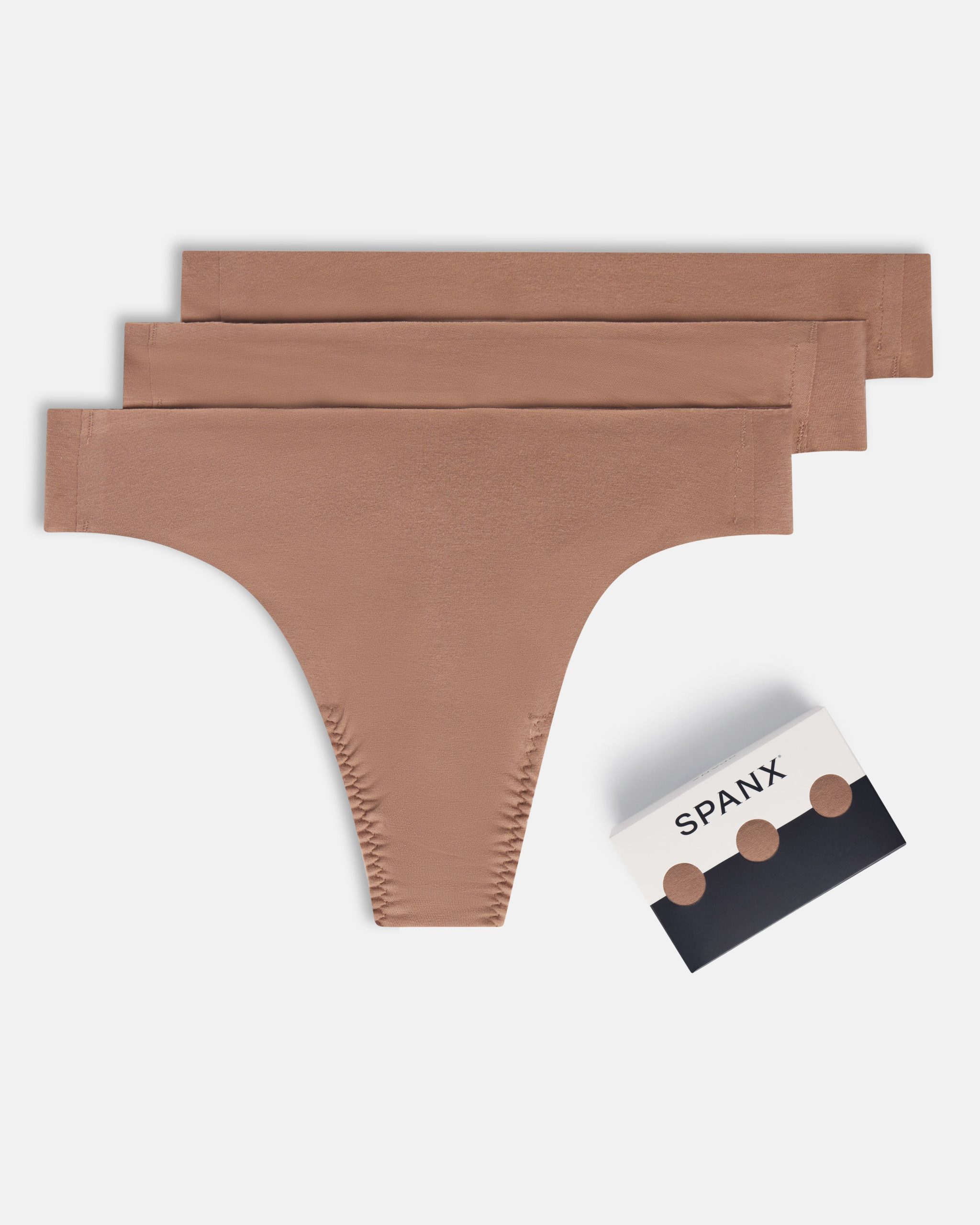 SPANXsmooth? Fit-To-You Supima? Cotton Thong 3-Pack | Cafe Au Lait