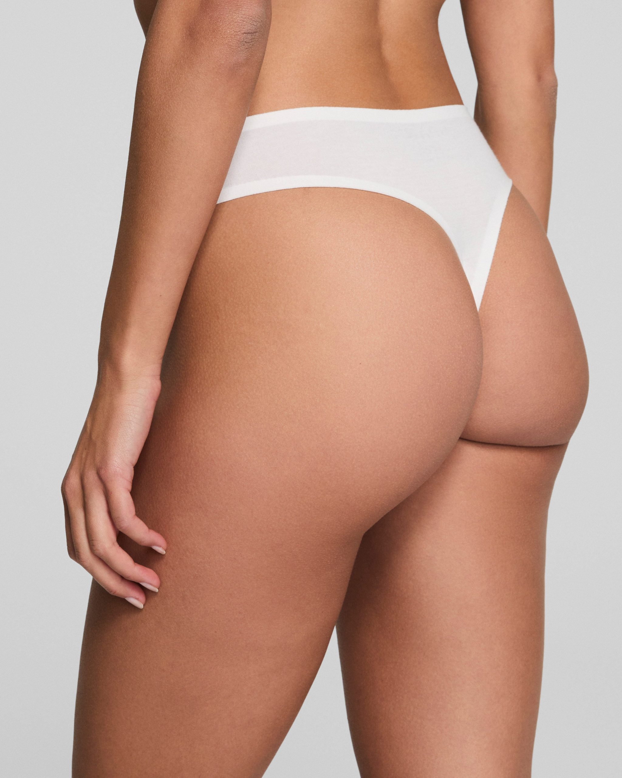 SPANXsmooth? Fit-To-You Supima? Cotton Thong 3-Pack | Powder/Toasted Oatmeal/Very Black - Image 3
