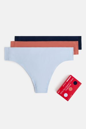 SPANXsmooth? Fit-To-You Supima? Cotton Thong 3-Pack Box | Summit/Clay/Timeless Navy