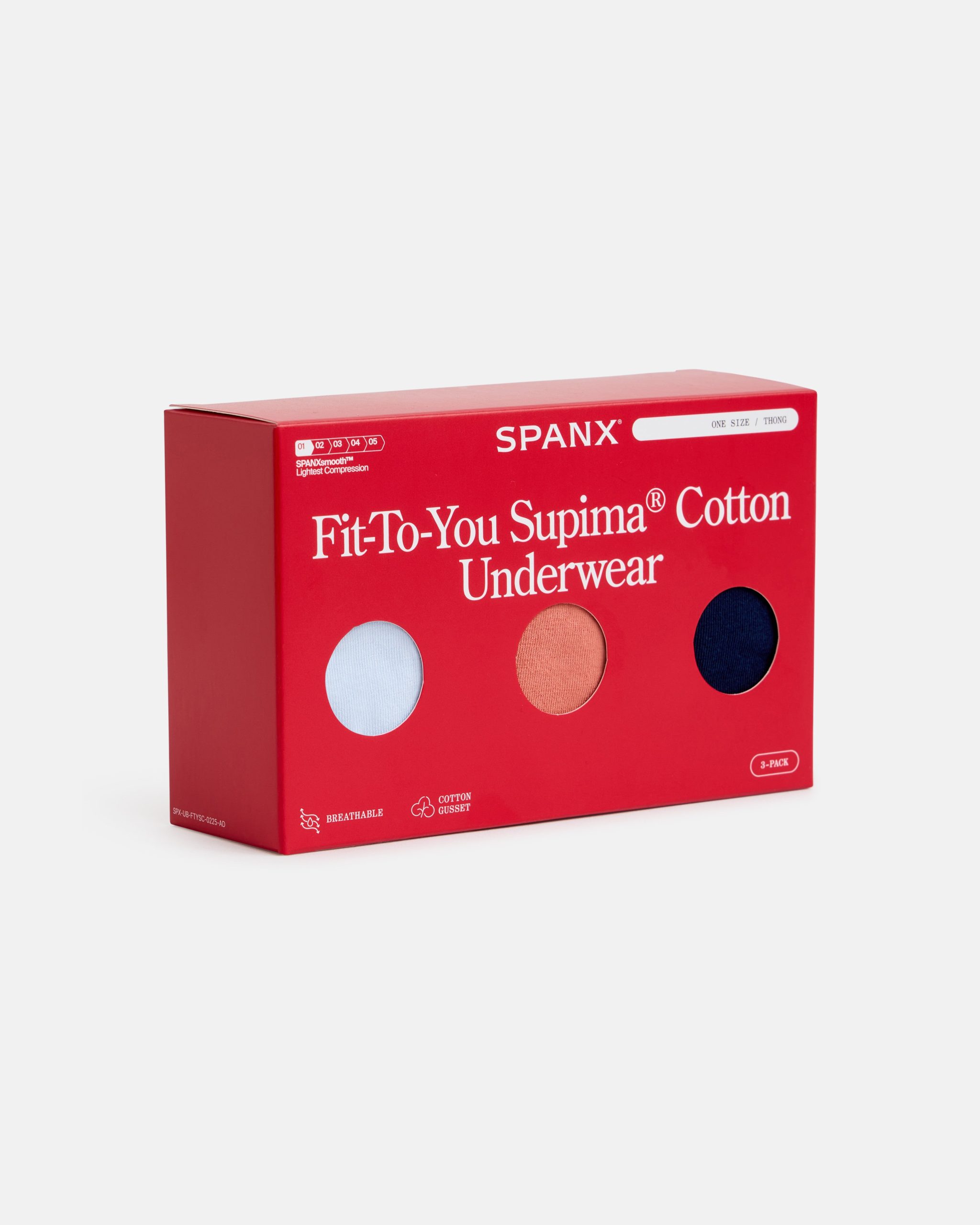 SPANXsmooth? Fit-To-You Supima? Cotton Thong 3-Pack Box | Summit/Clay/Timeless Navy - Image 2