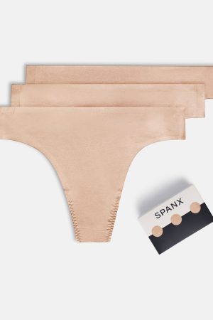 SPANXsmooth? Fit-To-You Supima? Cotton Thong 3-Pack | Toasted Oatmeal