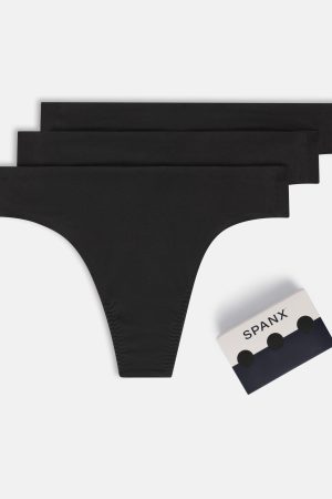 SPANXsmooth? Fit-To-You Supima? Cotton Thong 3-Pack | Very Black