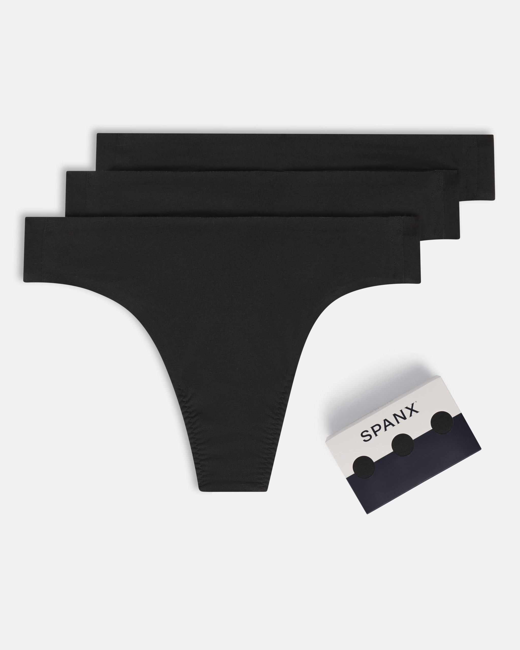 SPANXsmooth? Fit-To-You Supima? Cotton Thong 3-Pack | Very Black
