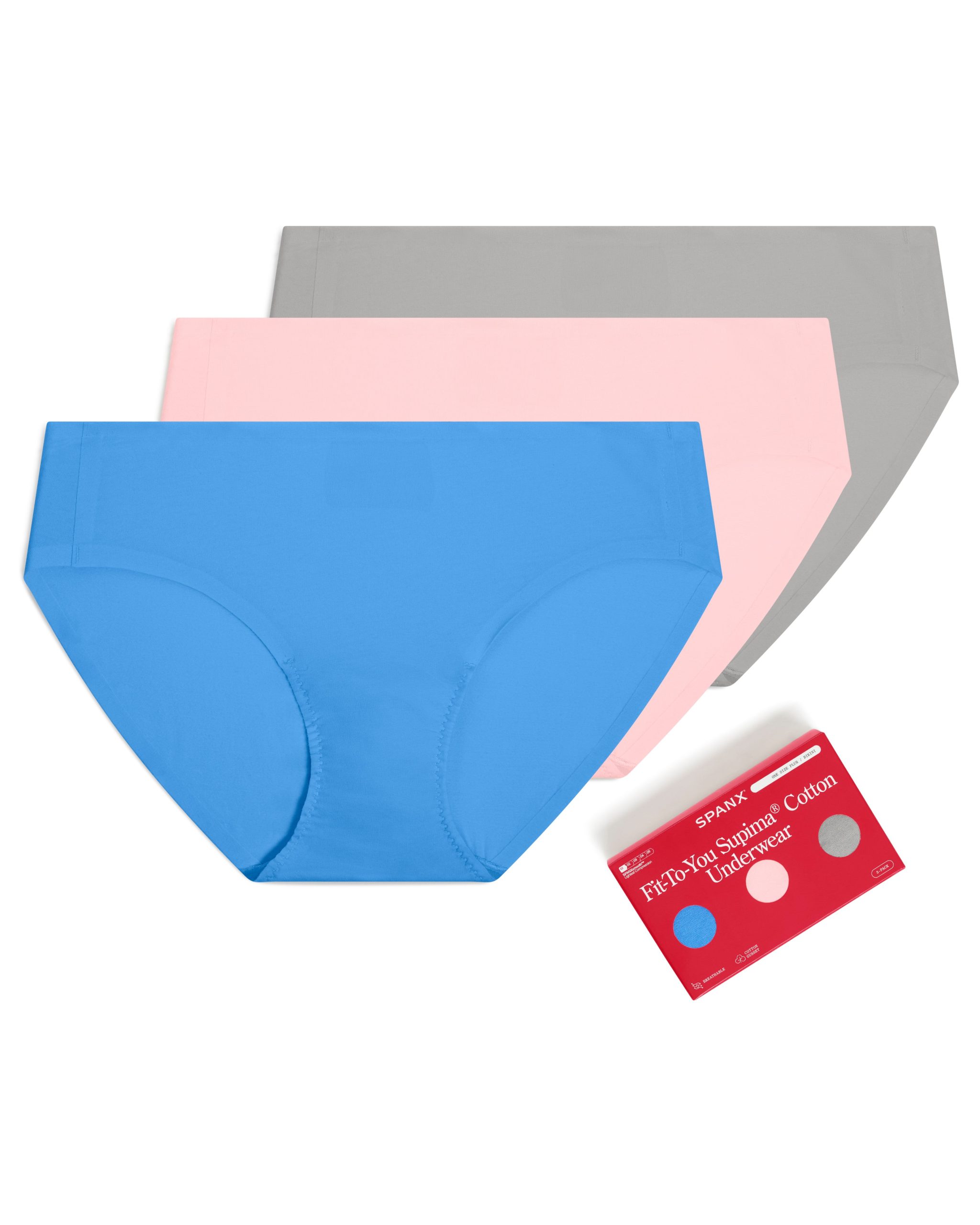 SPANXsmooth? Fit-To-You Supima? Cotton Bikini 3-Pack | Aster/Rosebud/Basalt