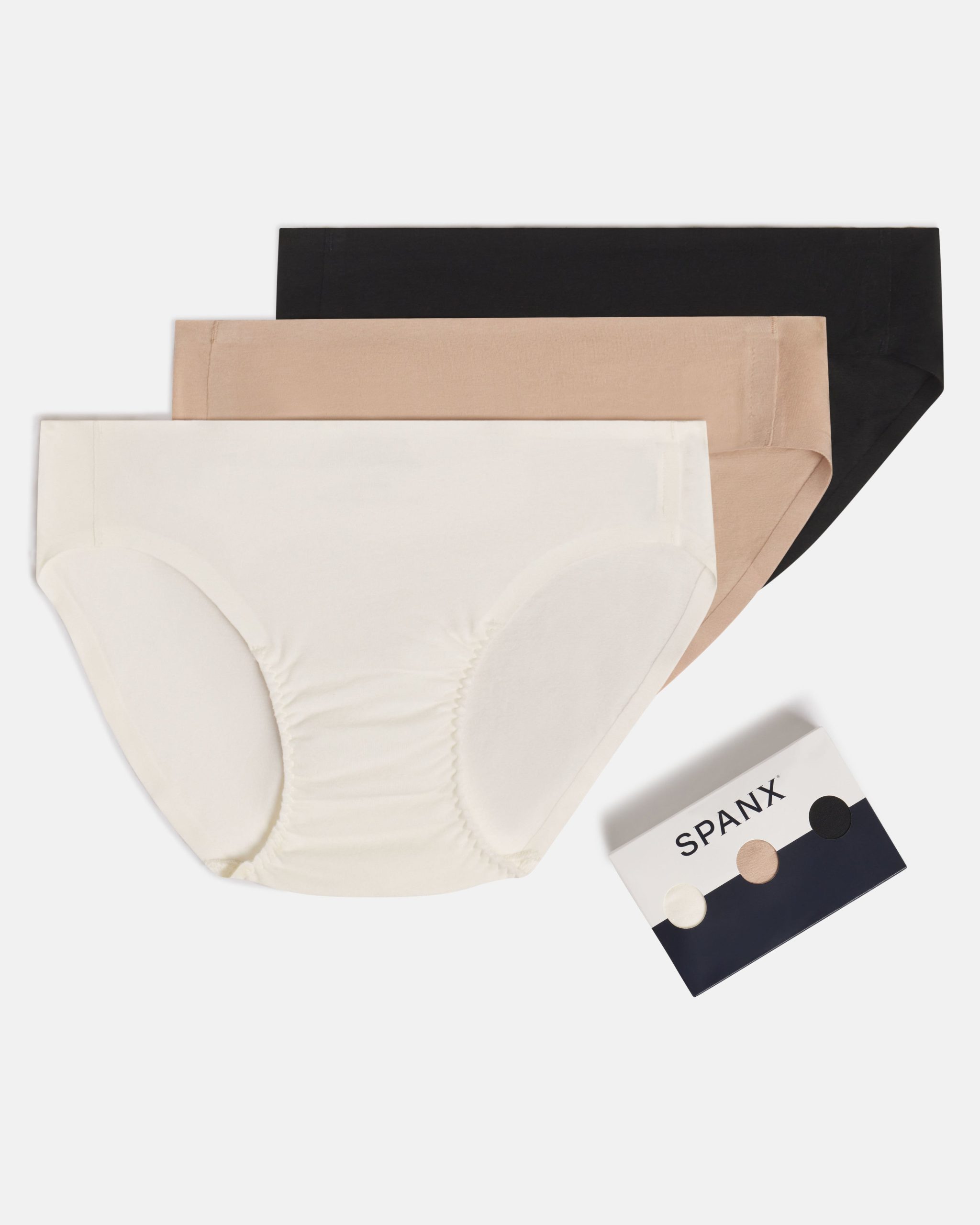 SPANXsmooth? Fit-To-You Supima? Cotton Bikini 3-Pack | Powder/Toasted Oatmeal/Very Black
