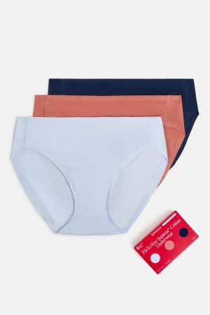 SPANXsmooth? Fit-To-You Supima? Cotton Bikini 3-Pack | Summit/Clay/Timeless Navy