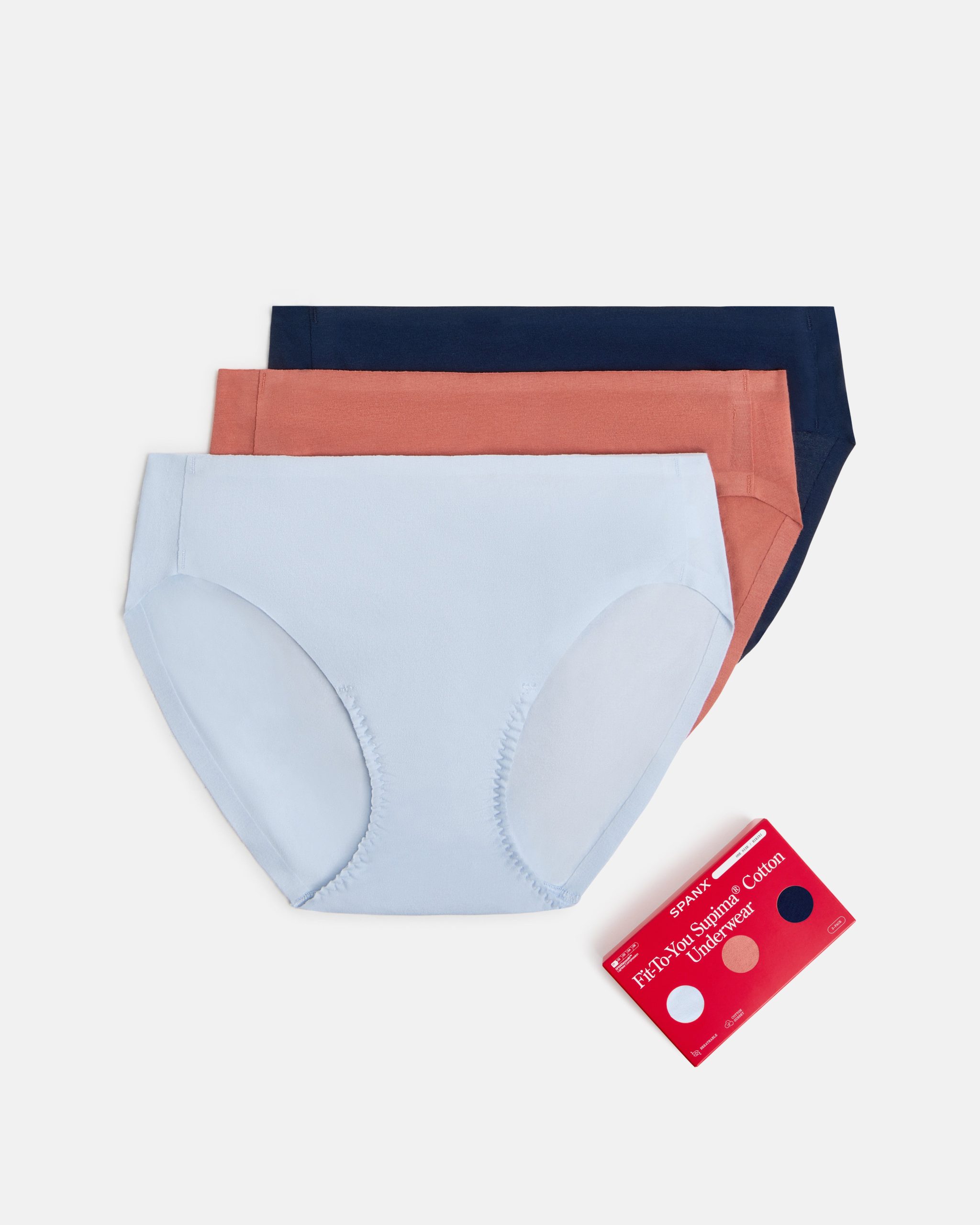 SPANXsmooth? Fit-To-You Supima? Cotton Bikini 3-Pack | Summit/Clay/Timeless Navy