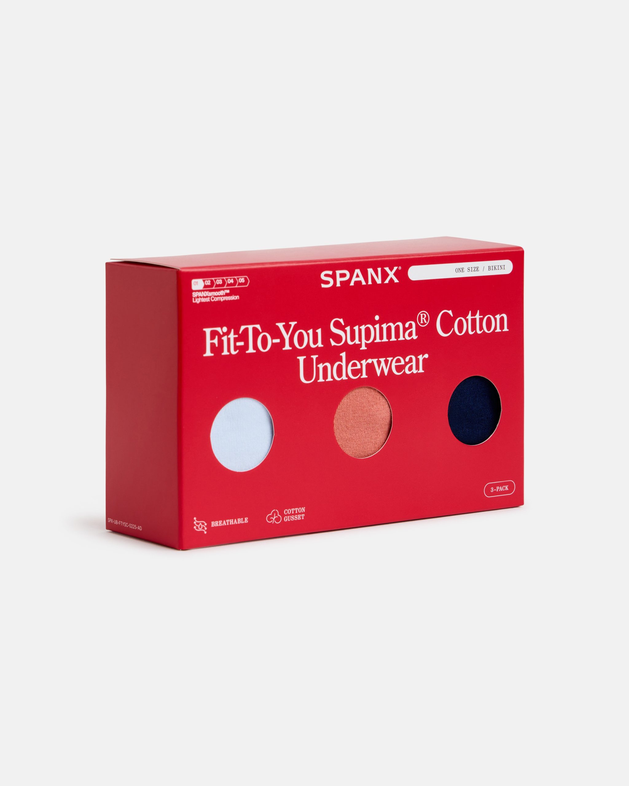 SPANXsmooth? Fit-To-You Supima? Cotton Bikini 3-Pack | Summit/Clay/Timeless Navy - Image 2
