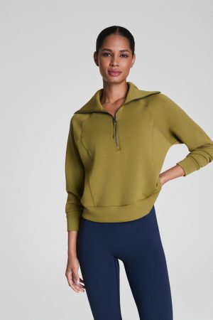 SPANX AirEssentials? Half Zip | Olivine