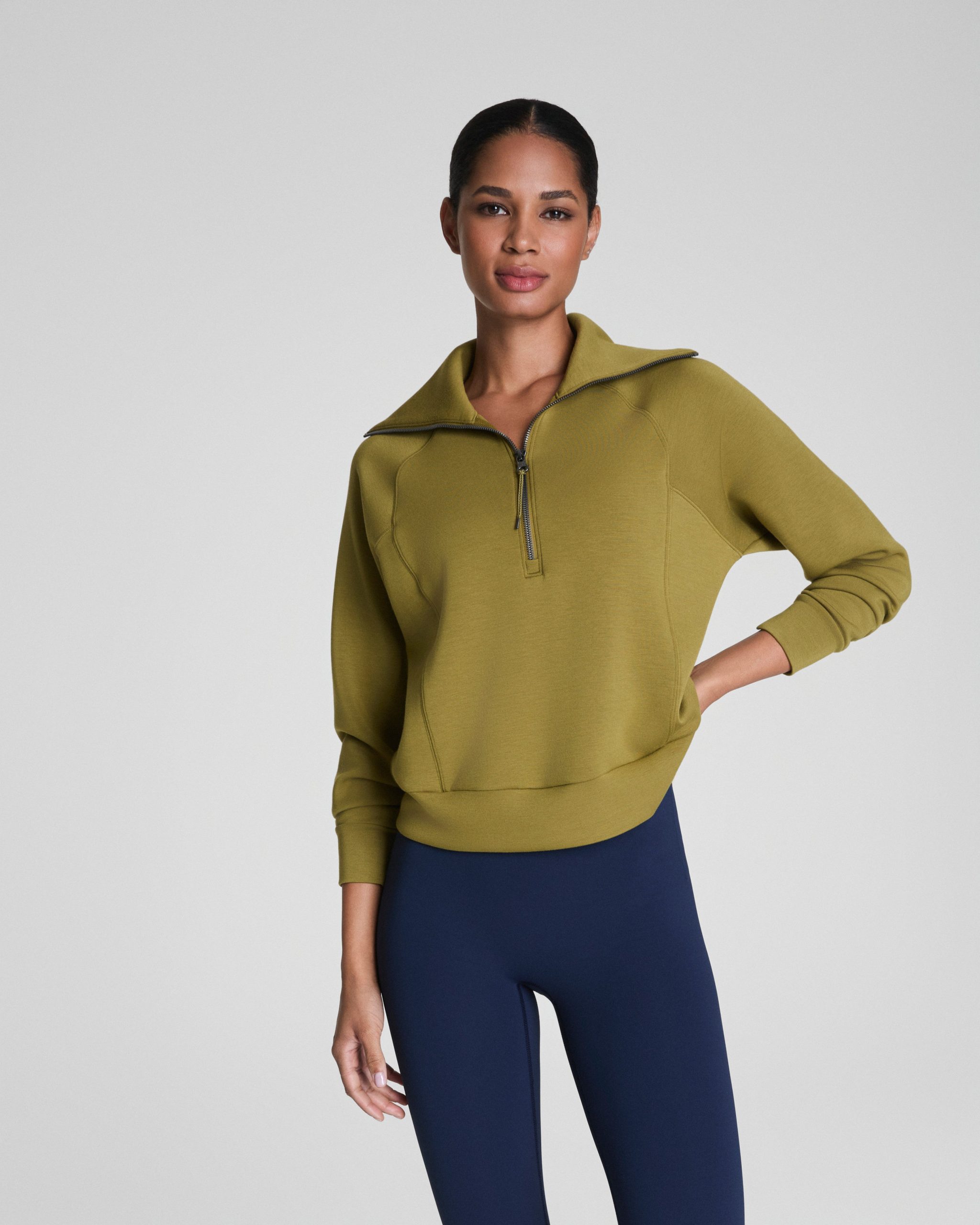 SPANX AirEssentials? Half Zip | Olivine