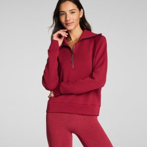 SPANX AirEssentials? Half Zip | Red Merlot