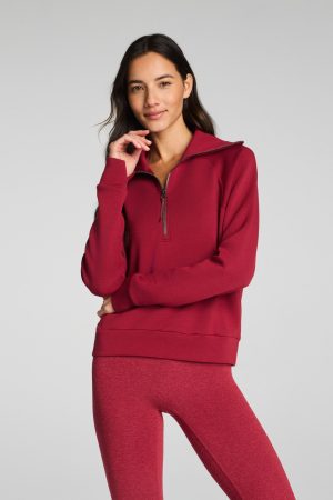 SPANX AirEssentials? Half Zip | Red Merlot