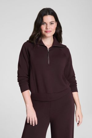 SPANX AirEssentials? Half Zip | Truffle Brown