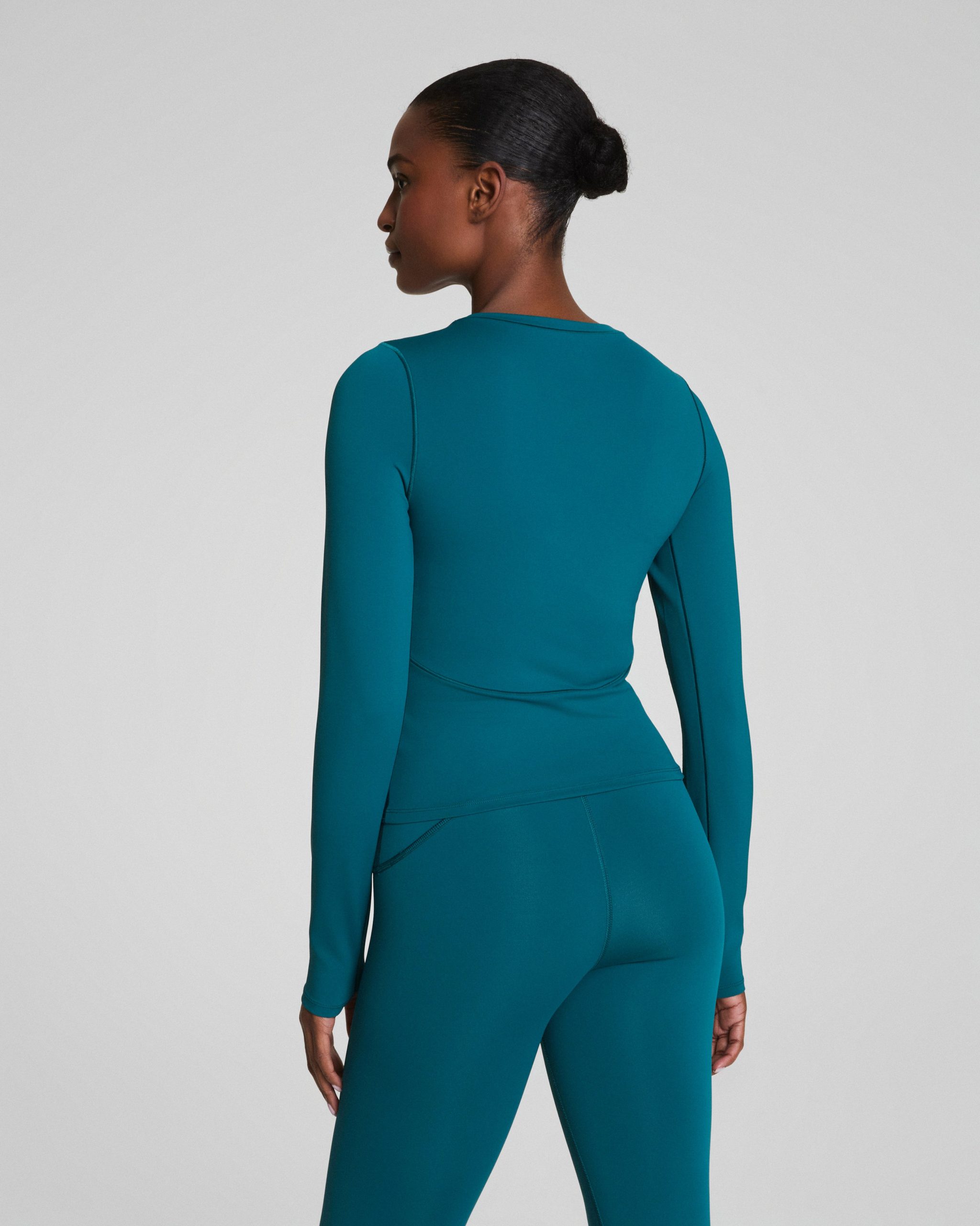 SPANXshape? Get Moving Long Sleeve Top with SecretSweat Tech | Light Emerald Bay - Image 2