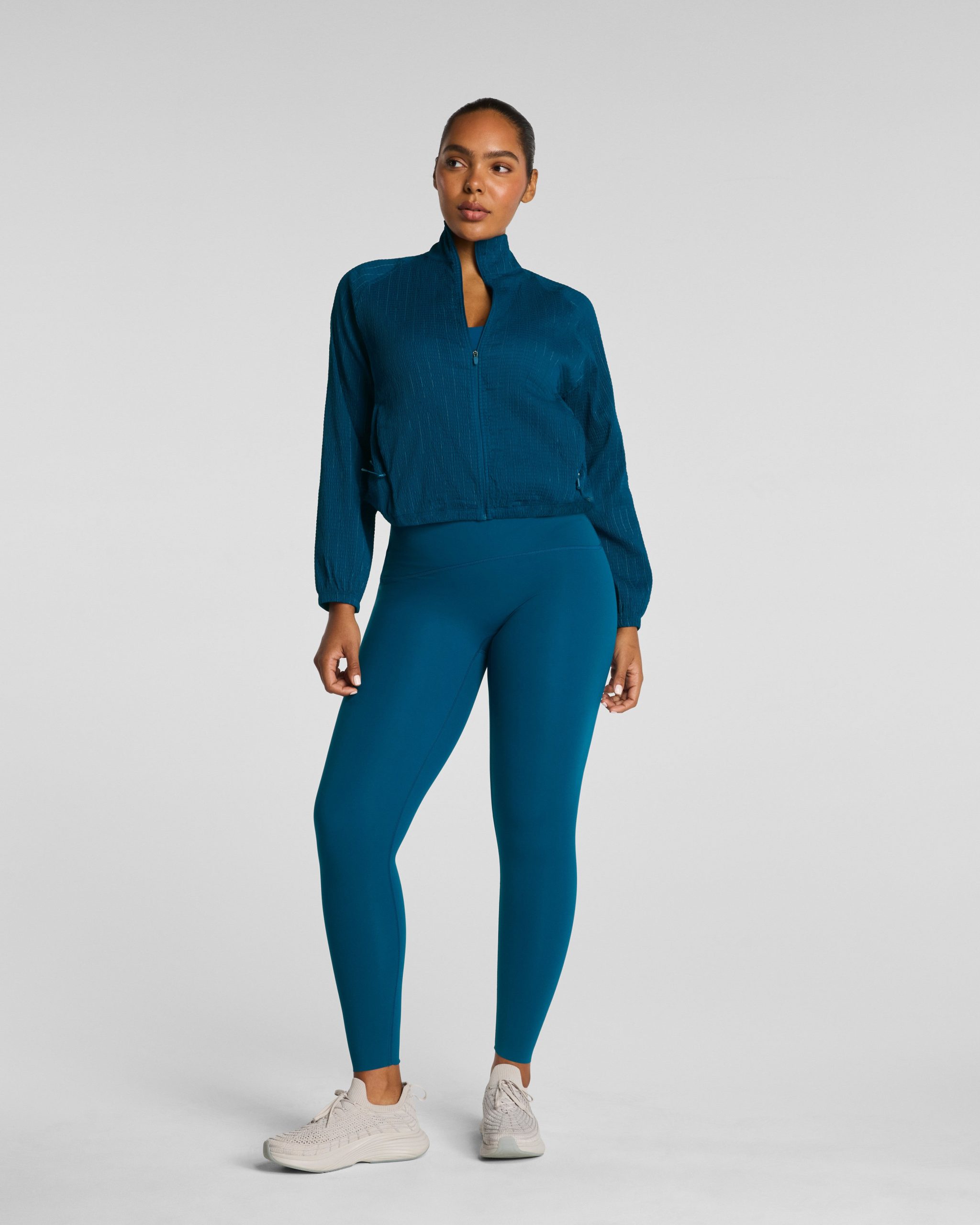 SPANX? BoostUp Glow Weave Full Zip Jacket | Deep Cove - Image 5