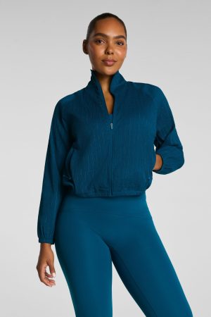 SPANX? BoostUp Glow Weave Full Zip Jacket | Deep Cove