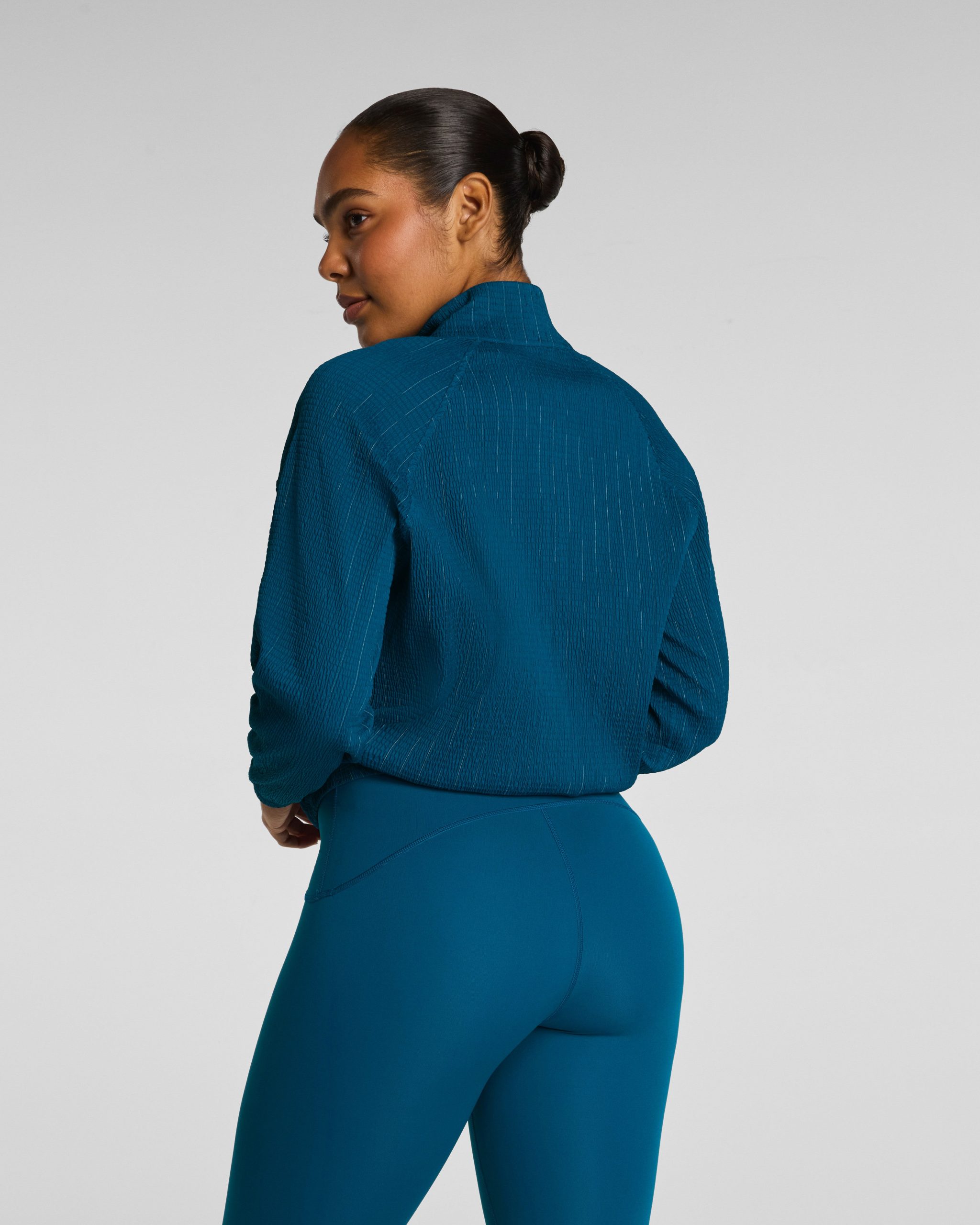 SPANX? BoostUp Glow Weave Full Zip Jacket | Deep Cove - Image 2