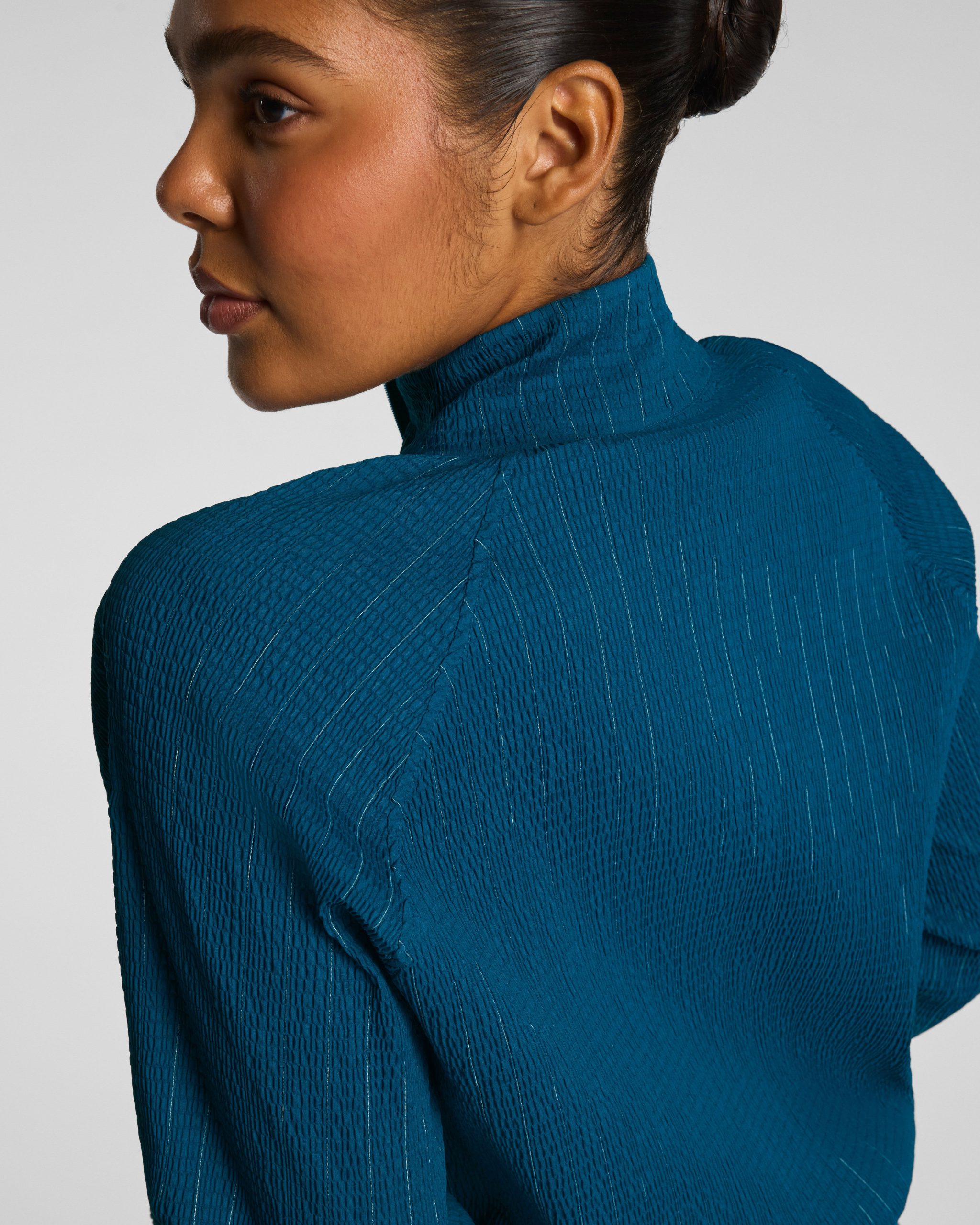 SPANX? BoostUp Glow Weave Full Zip Jacket | Deep Cove - Image 4