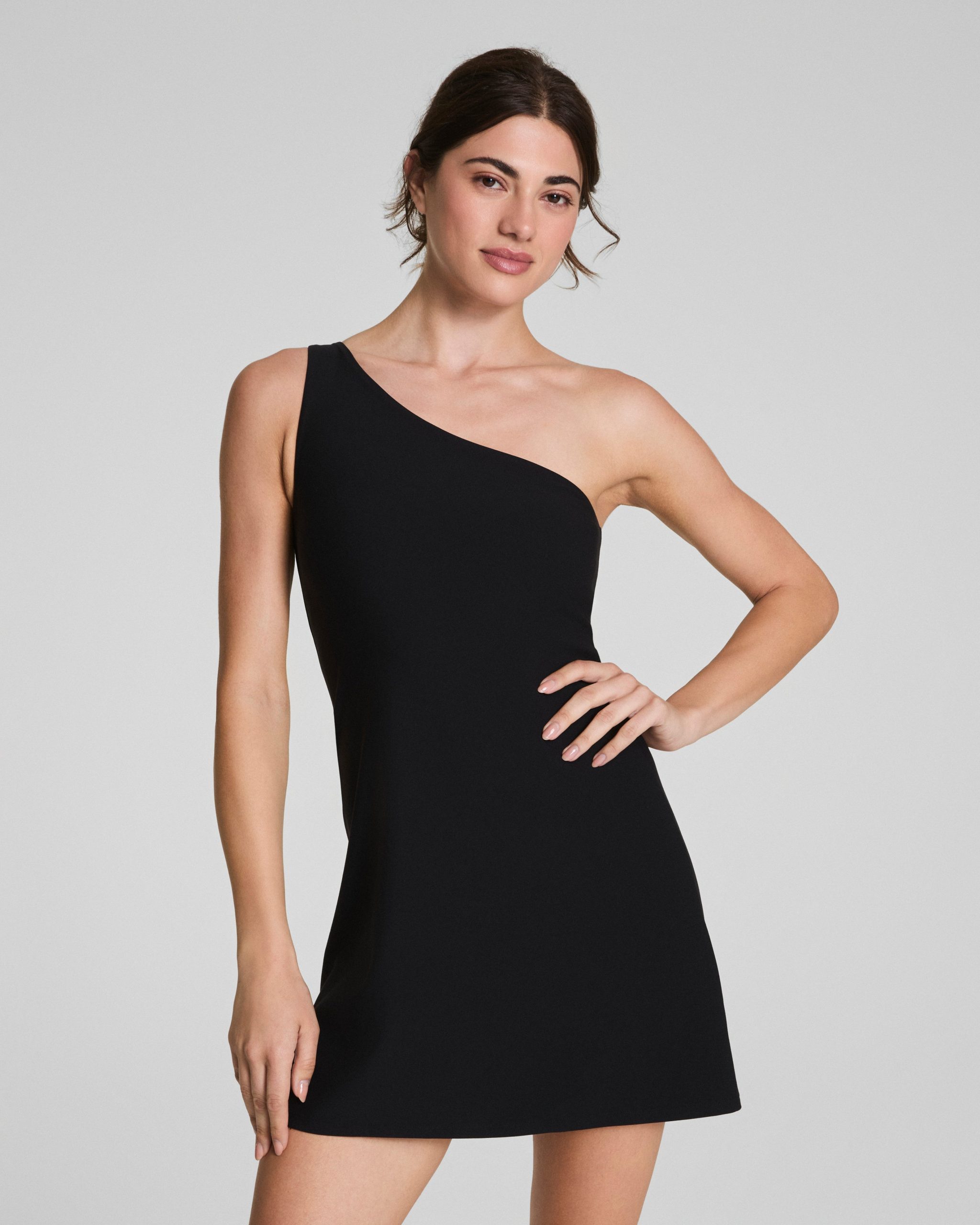 SPANXsmooth? OnForm Asymmetrical Dress | Very Black - Image 2