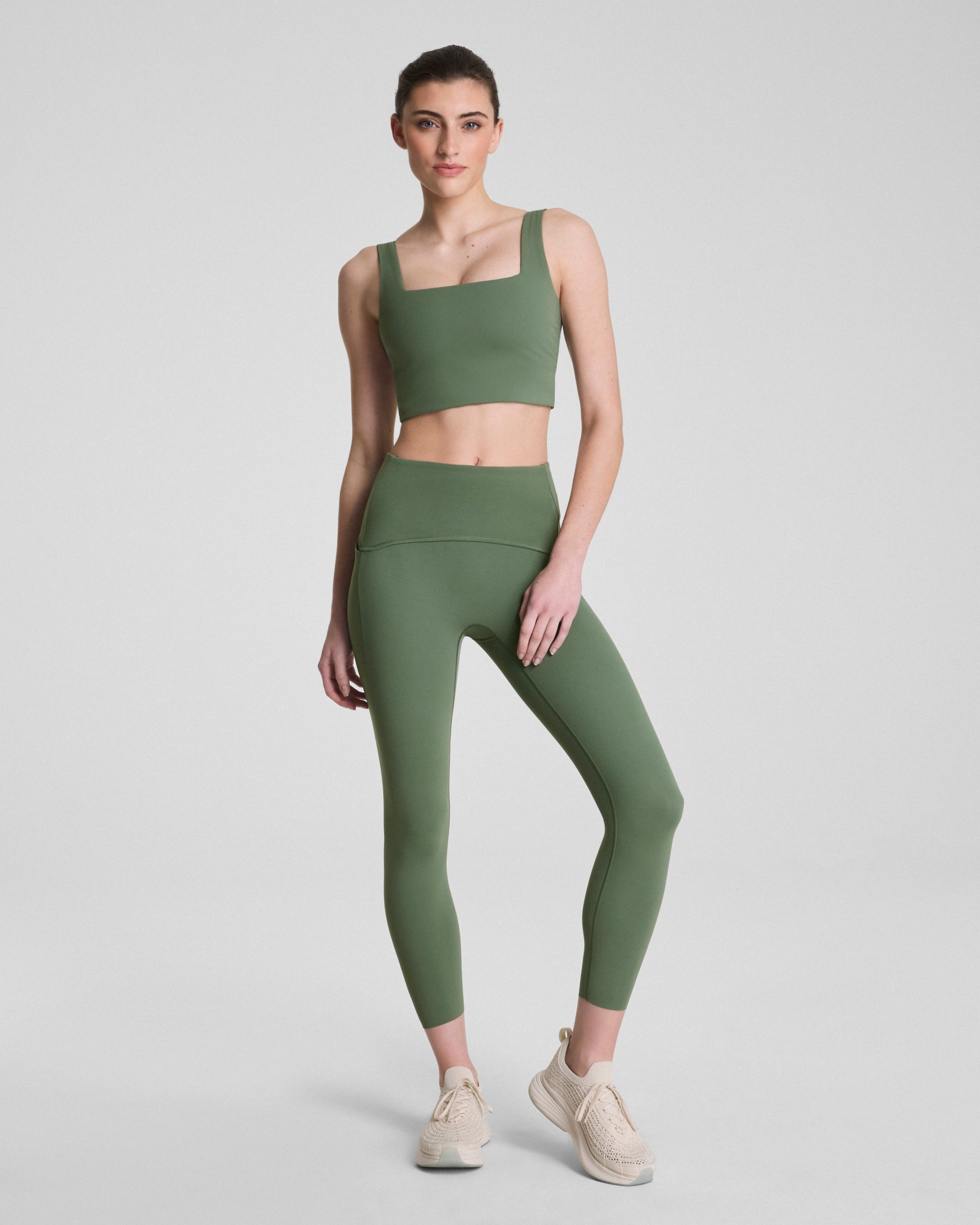 SPANX? BoostUp Cropped Square Neck Shelf Tank | Eucalyptus - Image 4