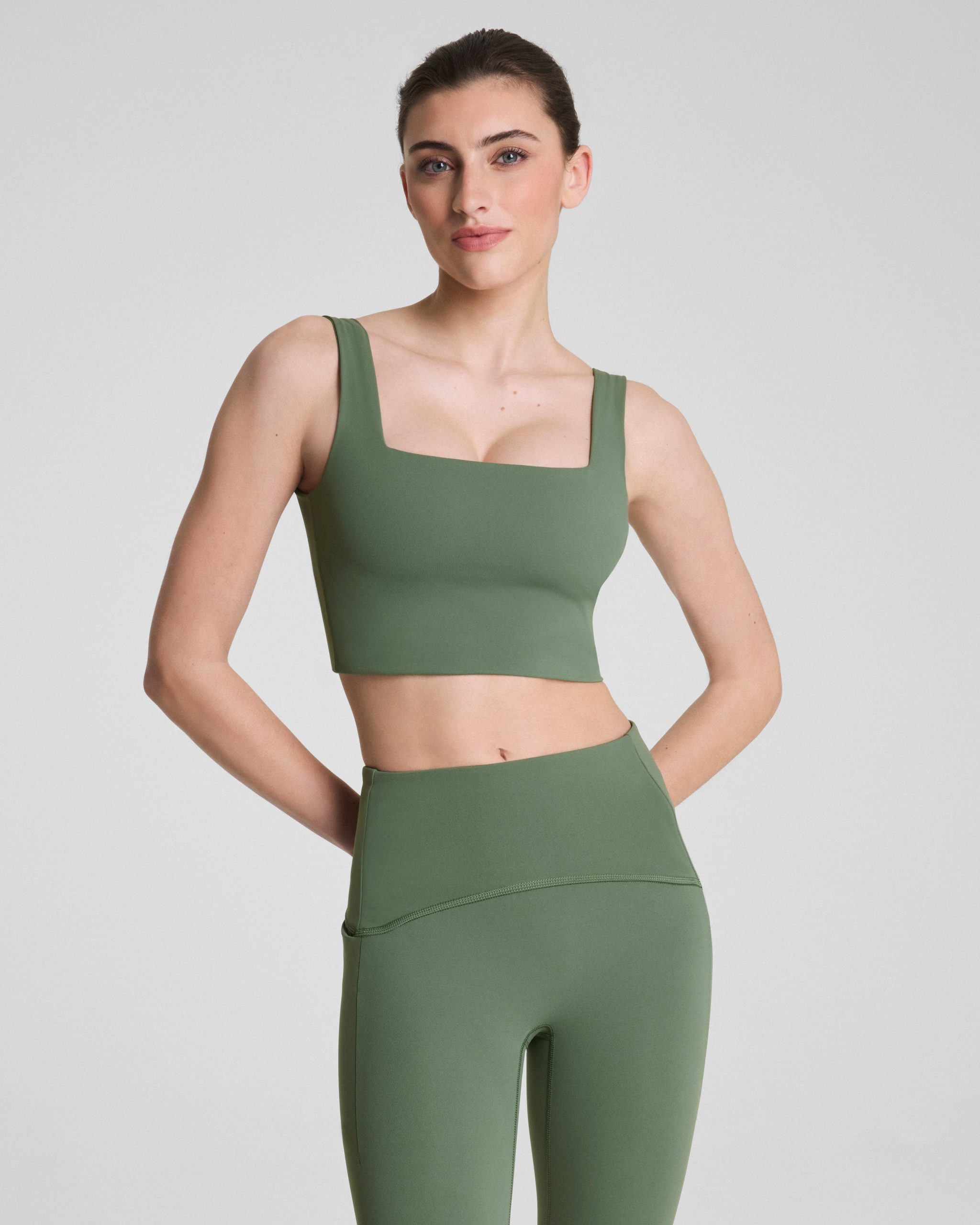 SPANX? BoostUp Cropped Square Neck Shelf Tank | Eucalyptus - Image 2