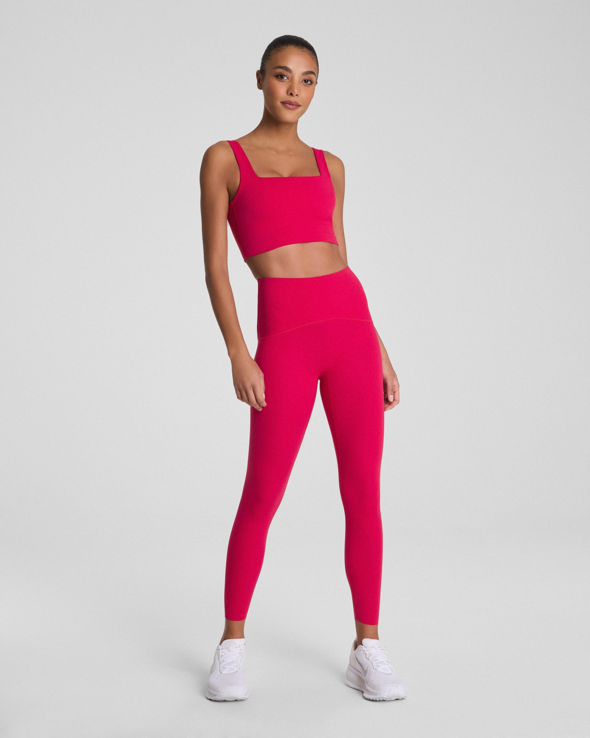 SPANX? BoostUp Cropped Square Neck Shelf Tank | Fuchsia - Image 5