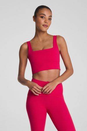 SPANX? BoostUp Cropped Square Neck Shelf Tank | Fuchsia