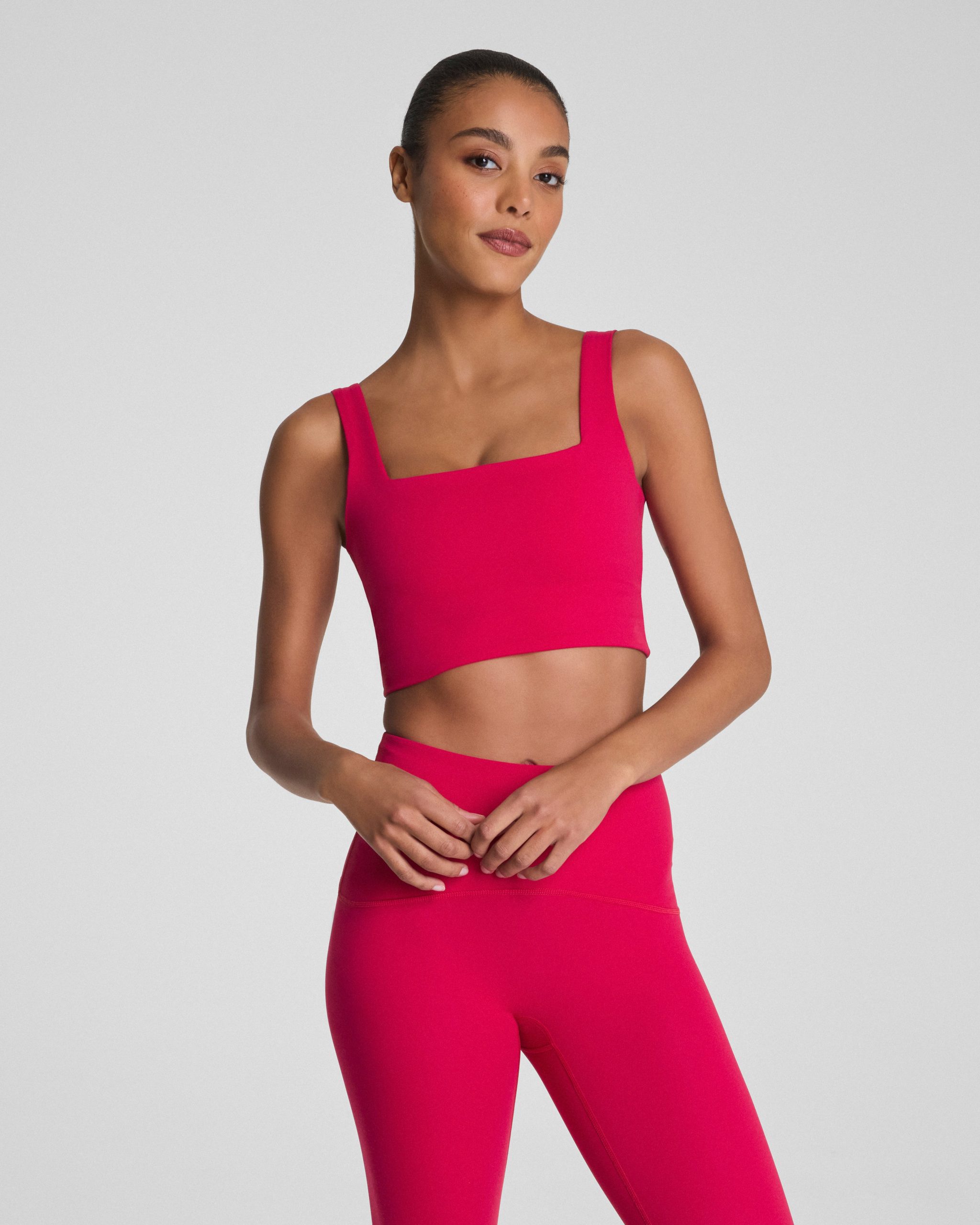 SPANX? BoostUp Cropped Square Neck Shelf Tank | Fuchsia