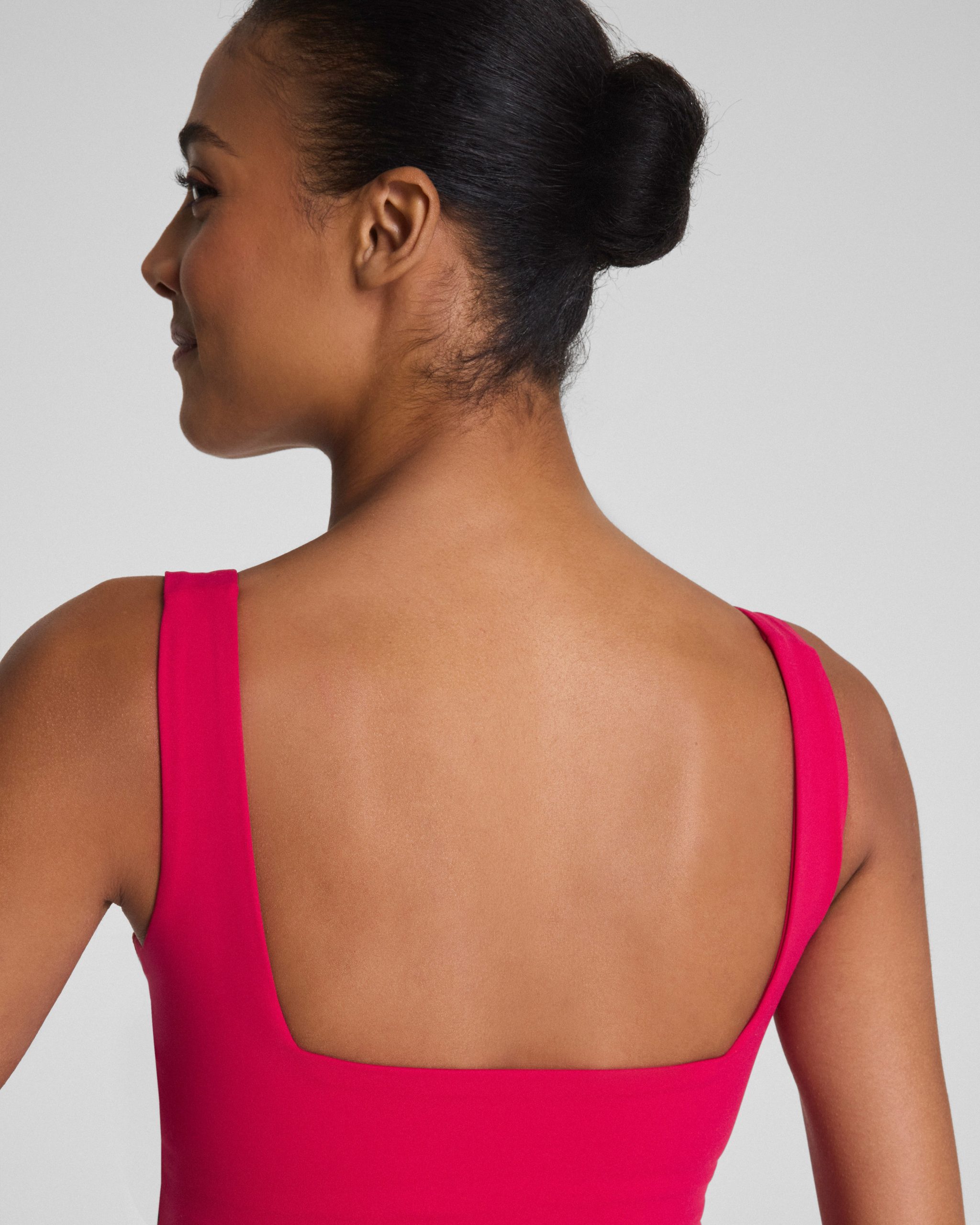 SPANX? BoostUp Cropped Square Neck Shelf Tank | Fuchsia - Image 4