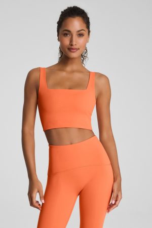 SPANX? BoostUp Cropped Square Neck Shelf Tank | Persimmon