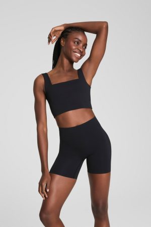 SPANX? BoostUp Cropped Square Neck Shelf Tank | Very Black