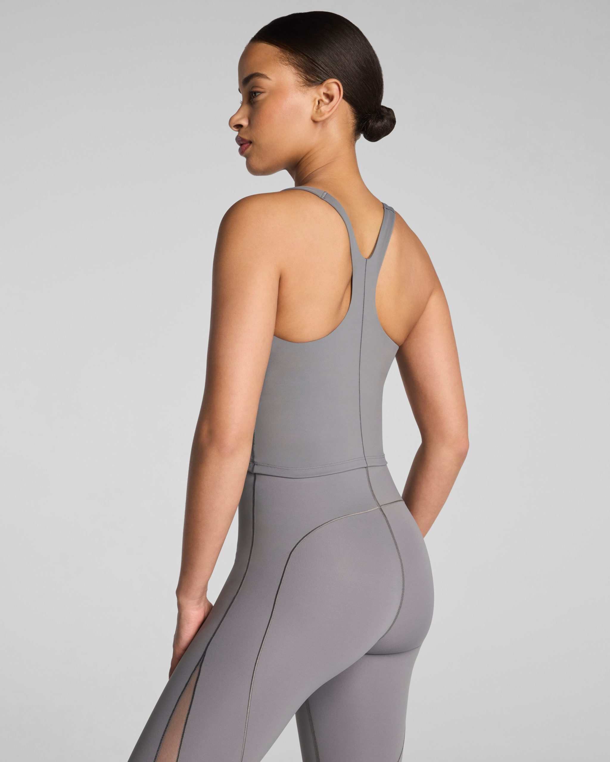 SPANX? BodyLine High Neck Cropped Tank with FlexForm Cups | Anthracite - Image 2