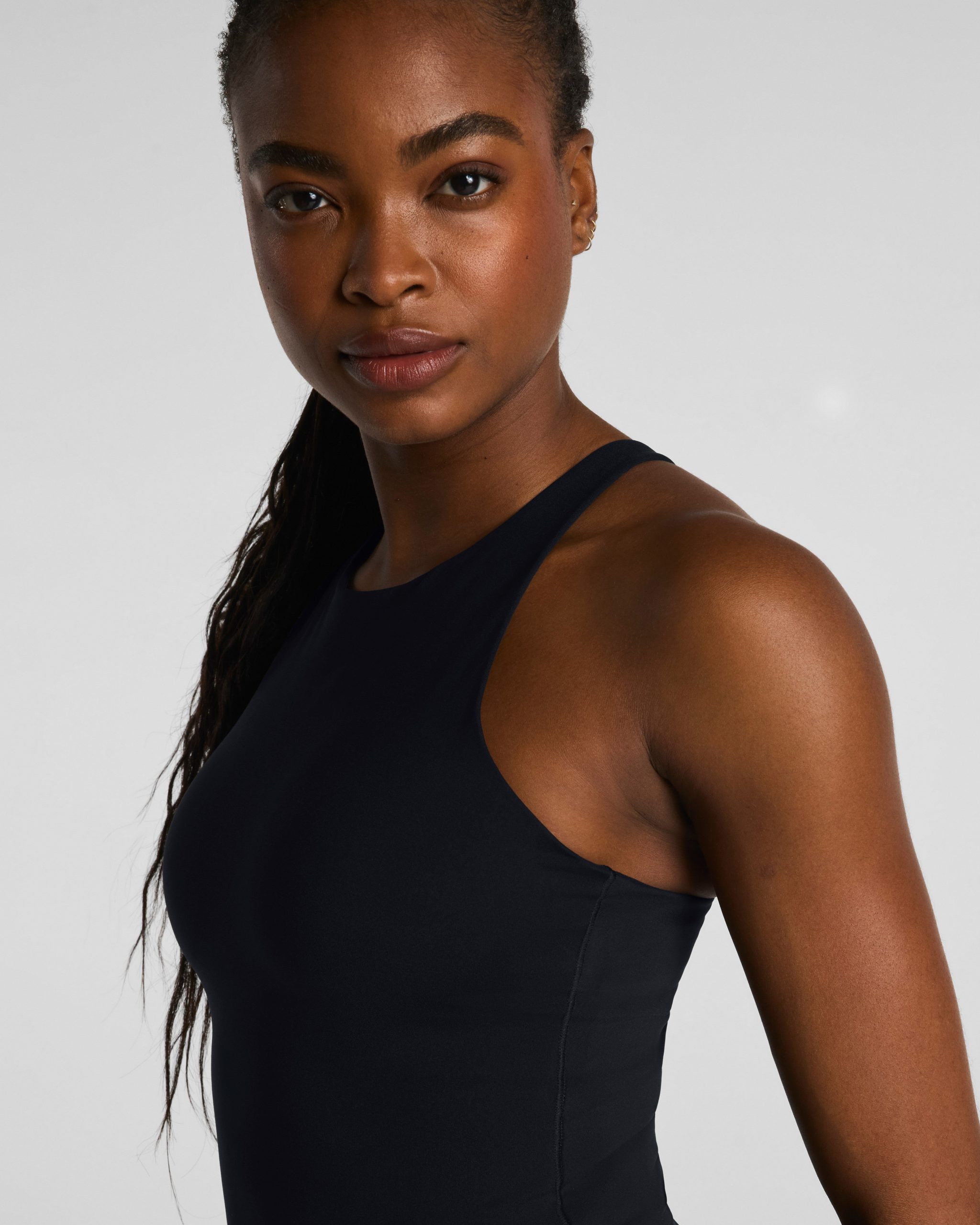SPANX? BodyLine High Neck Cropped Tank with FlexForm Cups | Very Black - Image 3