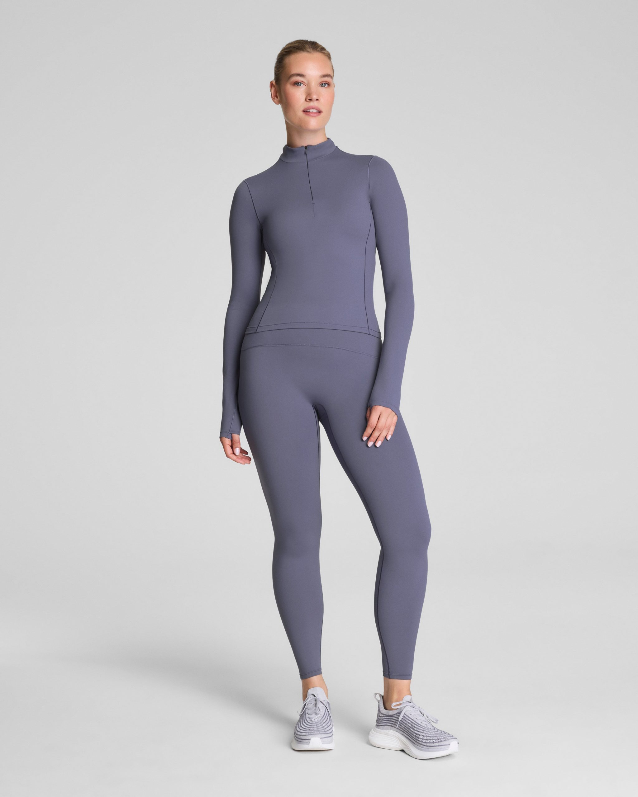 SPANX? Get Moving Brushed Contour Half Zip | Pewter - Image 5