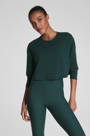 SPANX? Outpace Cropped Long Sleeve Top | Meridian