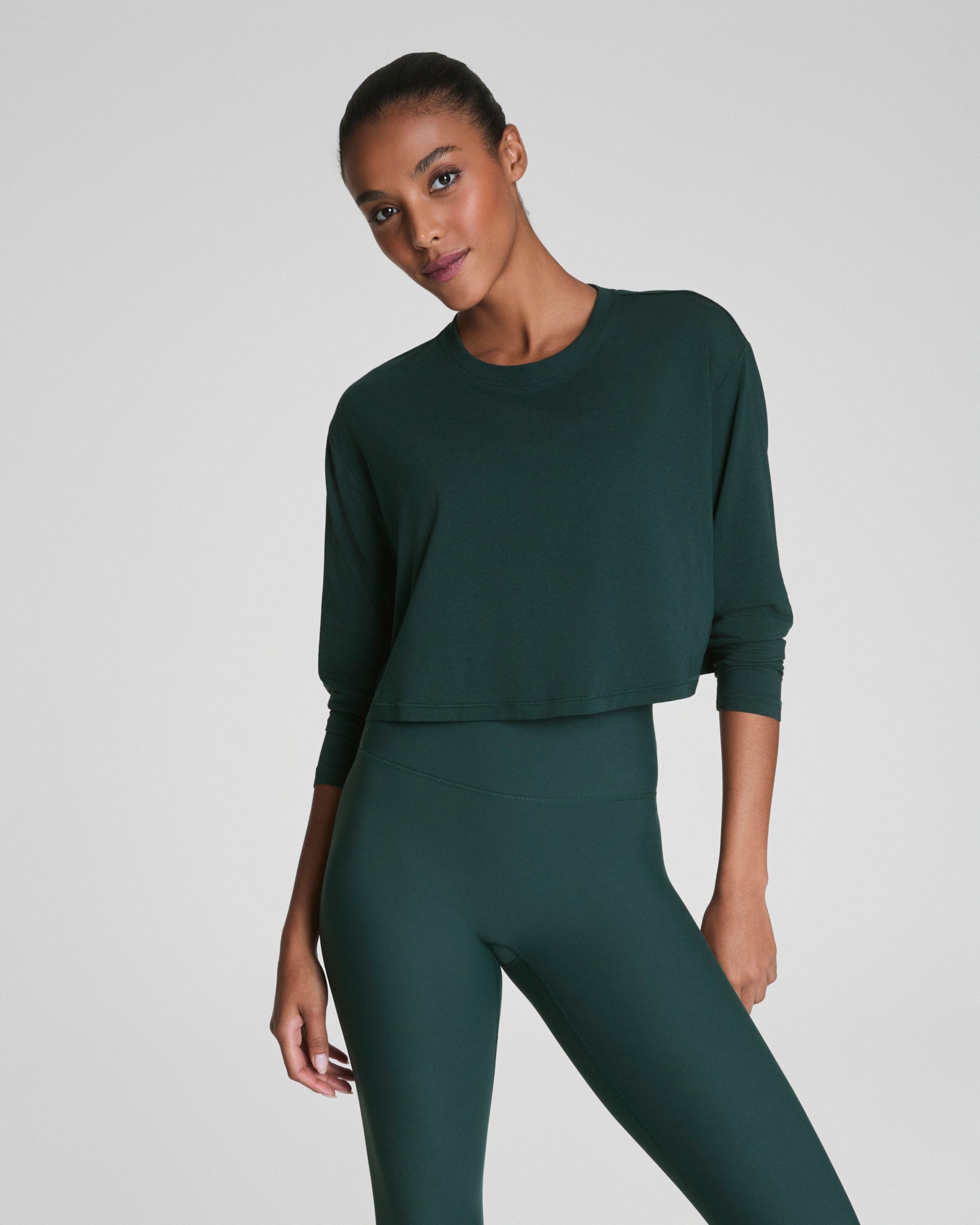 SPANX? Outpace Cropped Long Sleeve Top - Image 4