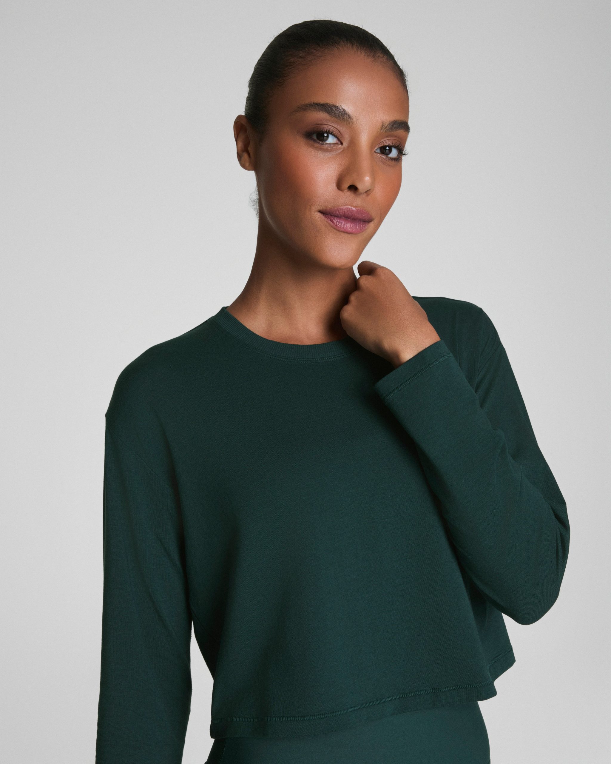 SPANX? Outpace Cropped Long Sleeve Top | Meridian - Image 3