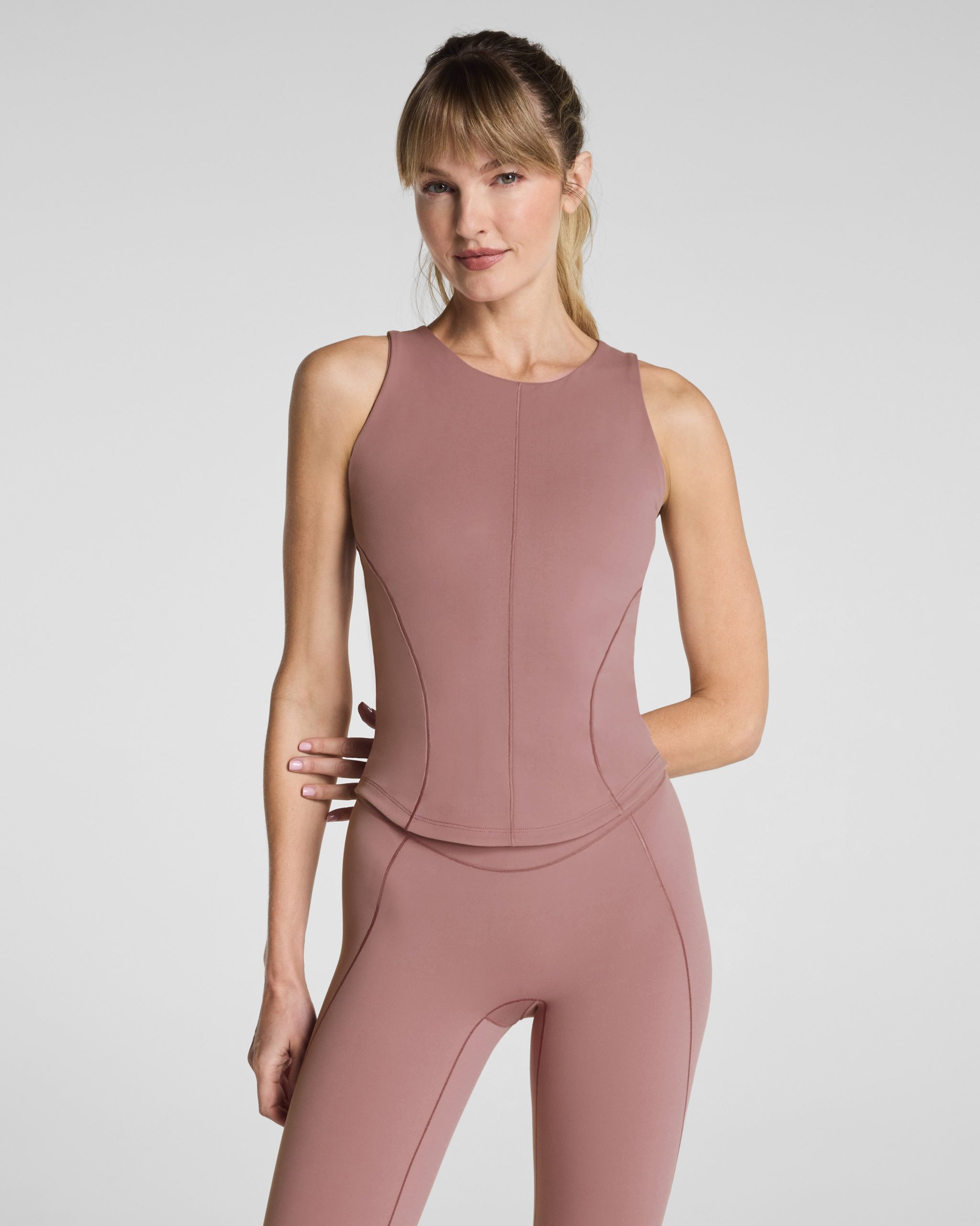SPANX? PowerPlay High Neck Shelf Tank | Rosa