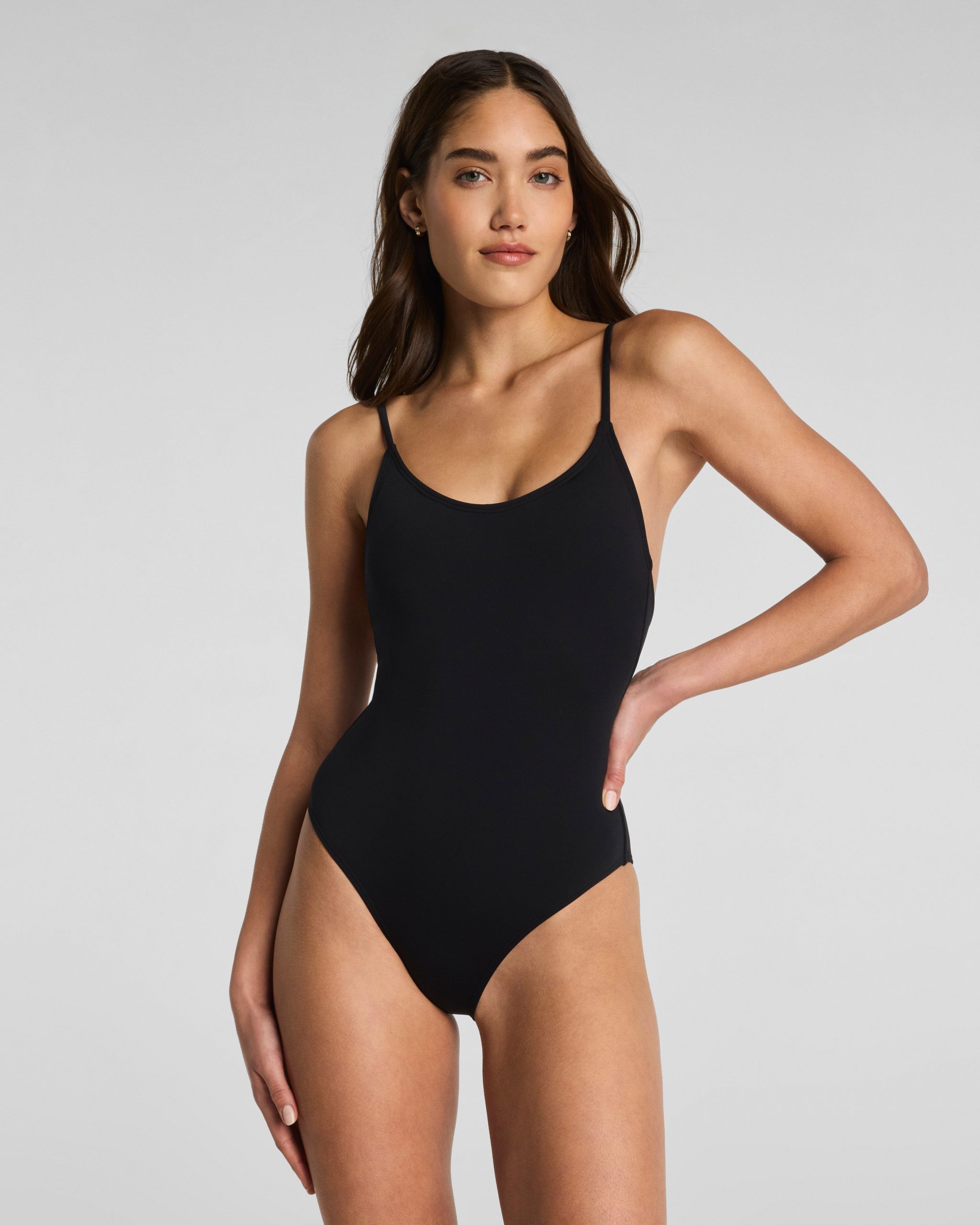 SPANXsmooth? Swim Scoop Neck One Piece | Very Black