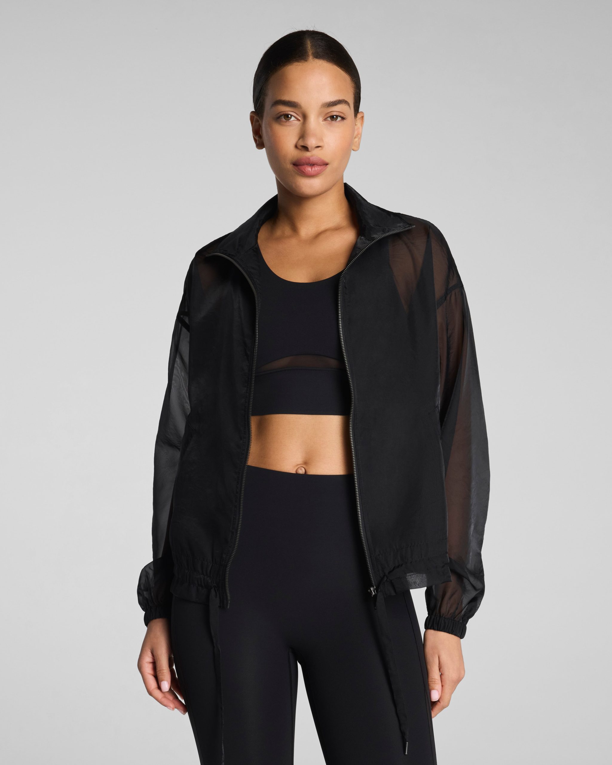 SPANX? BodyLine Sheerious Full Zip Jacket | Very Black - Image 3