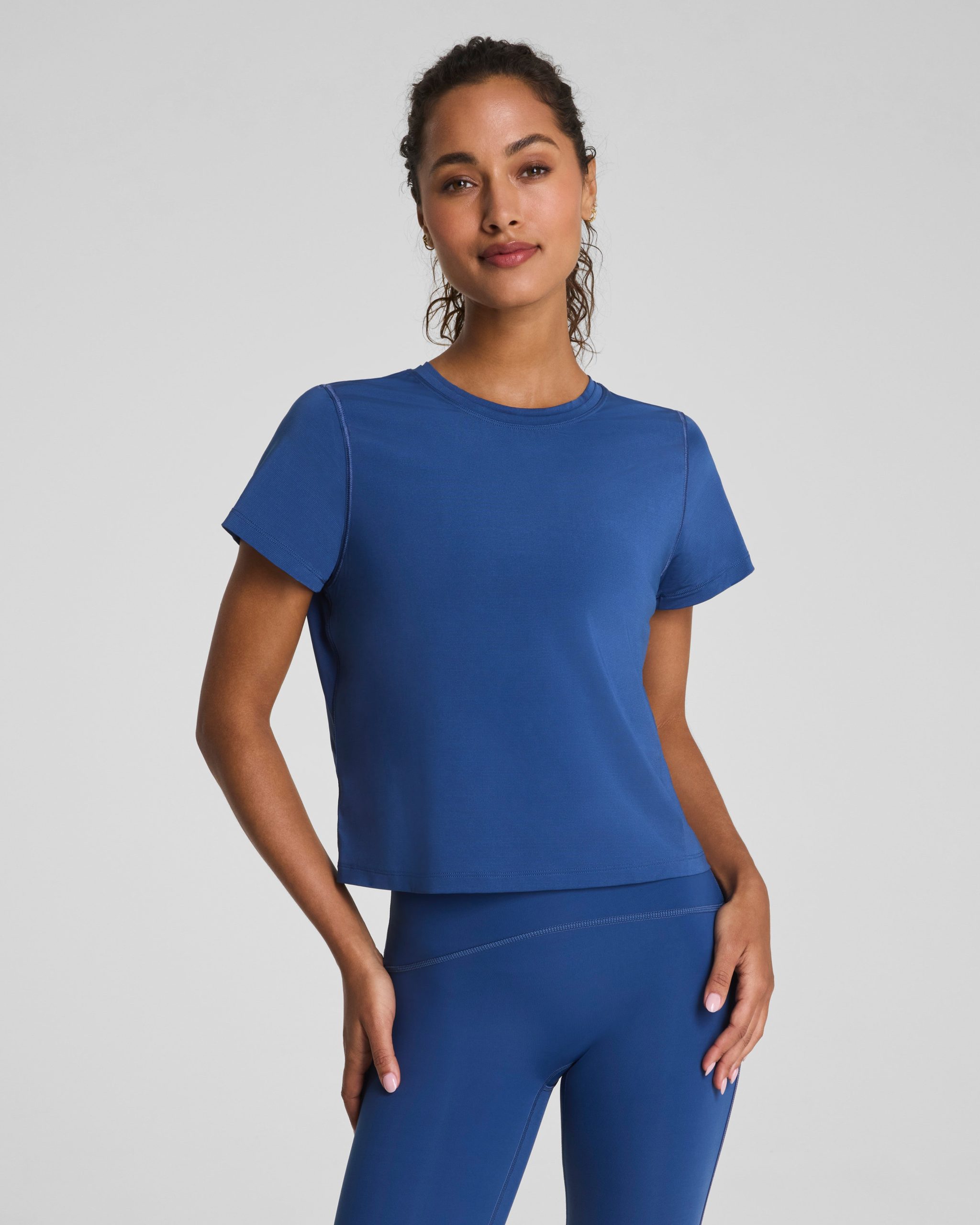 SPANX? BoostUp Crewneck Tee with StayCool Tech | Faded Indigo