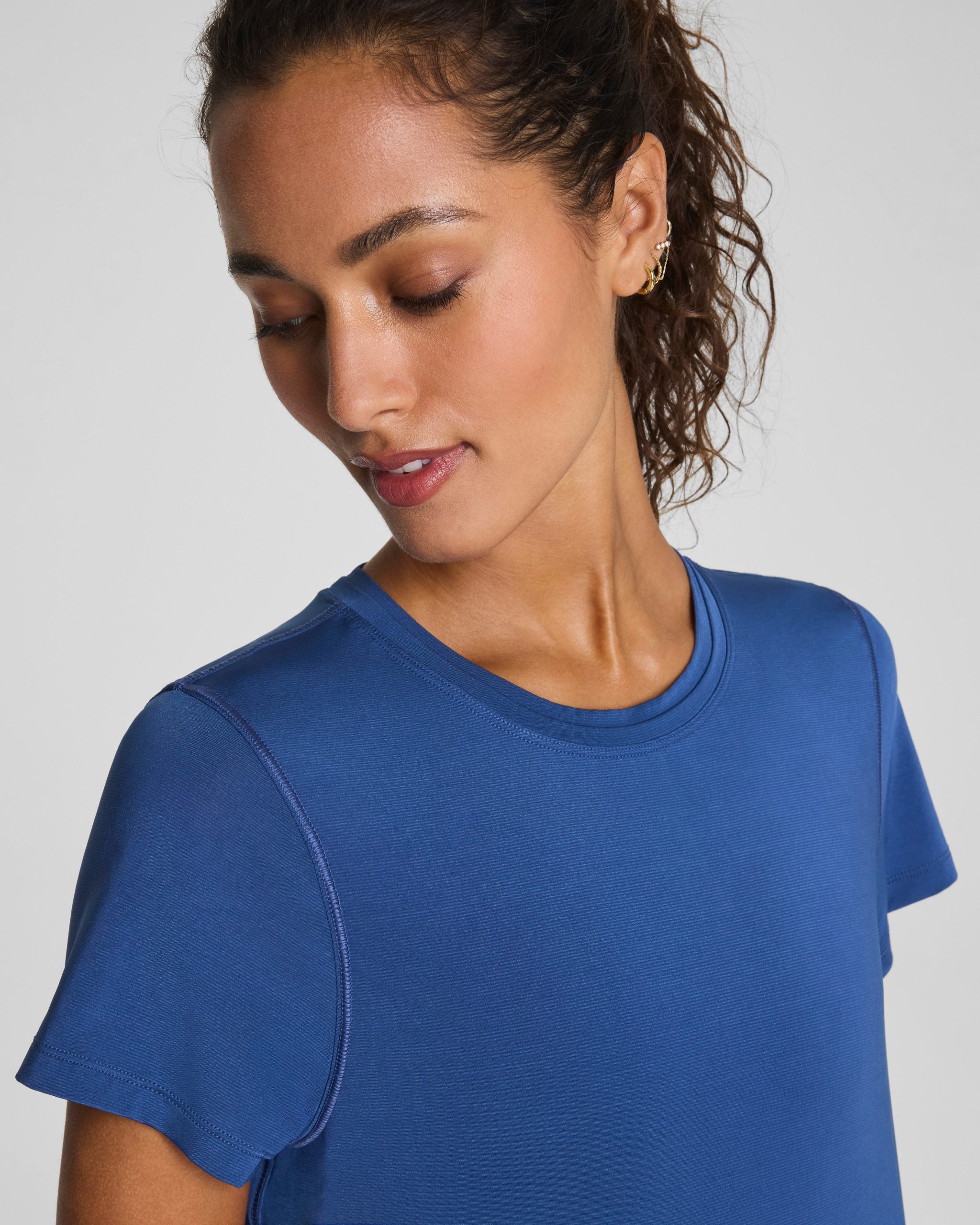 SPANX? BoostUp Crewneck Tee with StayCool Tech | Faded Indigo - Image 3