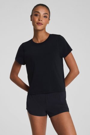 SPANX? BoostUp Crewneck Tee with StayCool Tech | Very Black